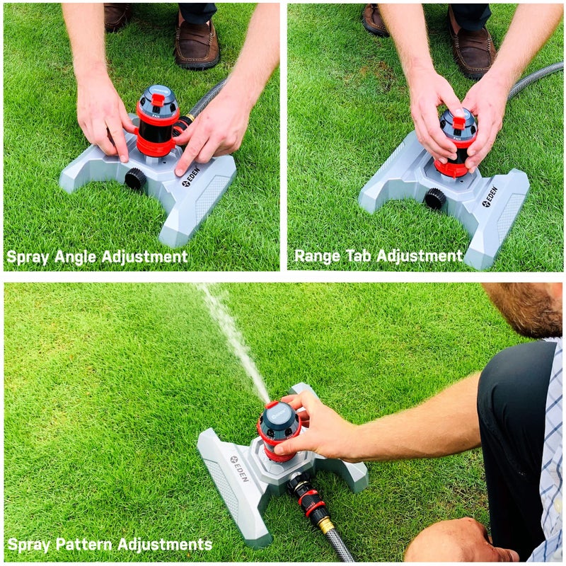 Eden 16039 Adjustable 6-Pattern Mobile Rotary Gear Drive Lawn & Garden Sprinkler Head - Image 4